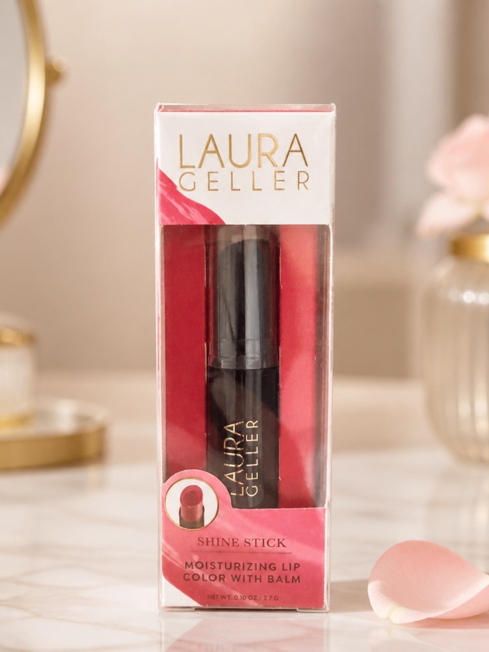 Laura Geller Shine Stick Moisturizing Lip Color Balm Cherry 0.10 oz